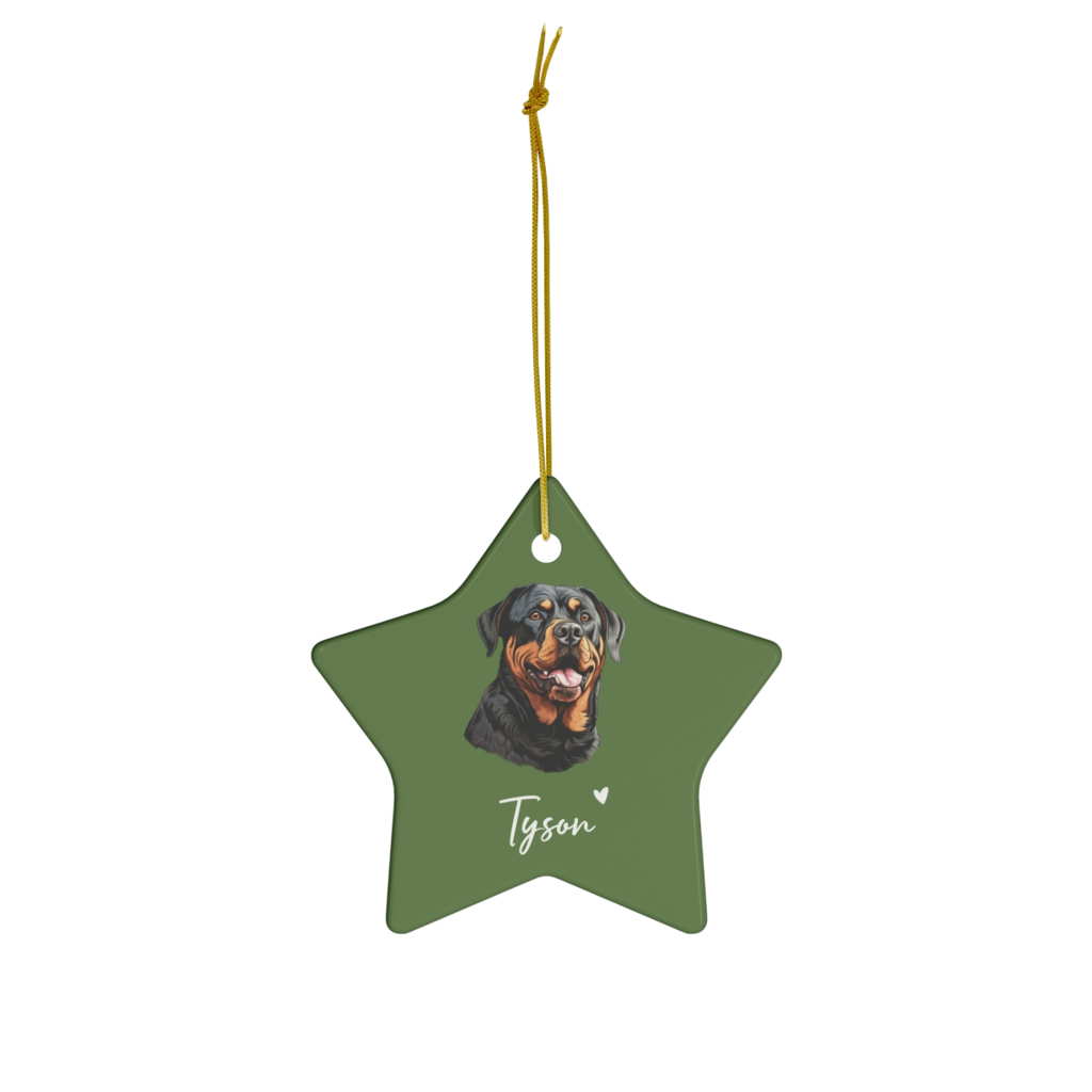 rottweiler personalized christmas ornament