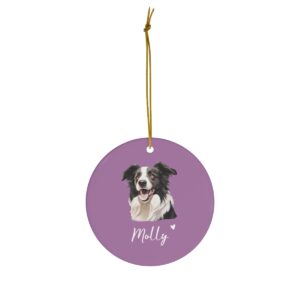 border collie personalized christmas ornament