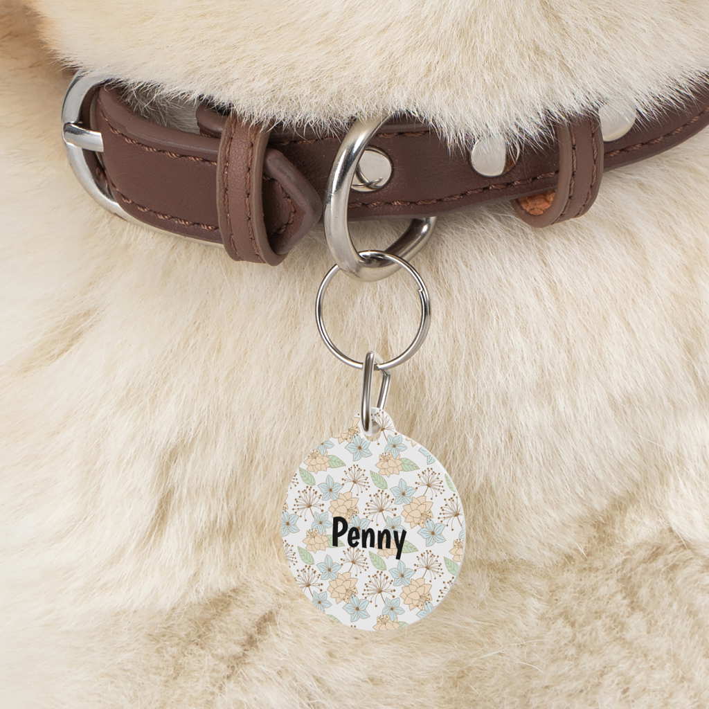 wildflower bloom personalized dog tag