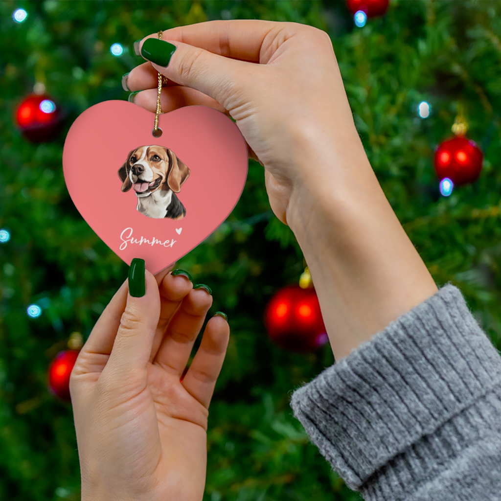 beagle personalized christmas ornament