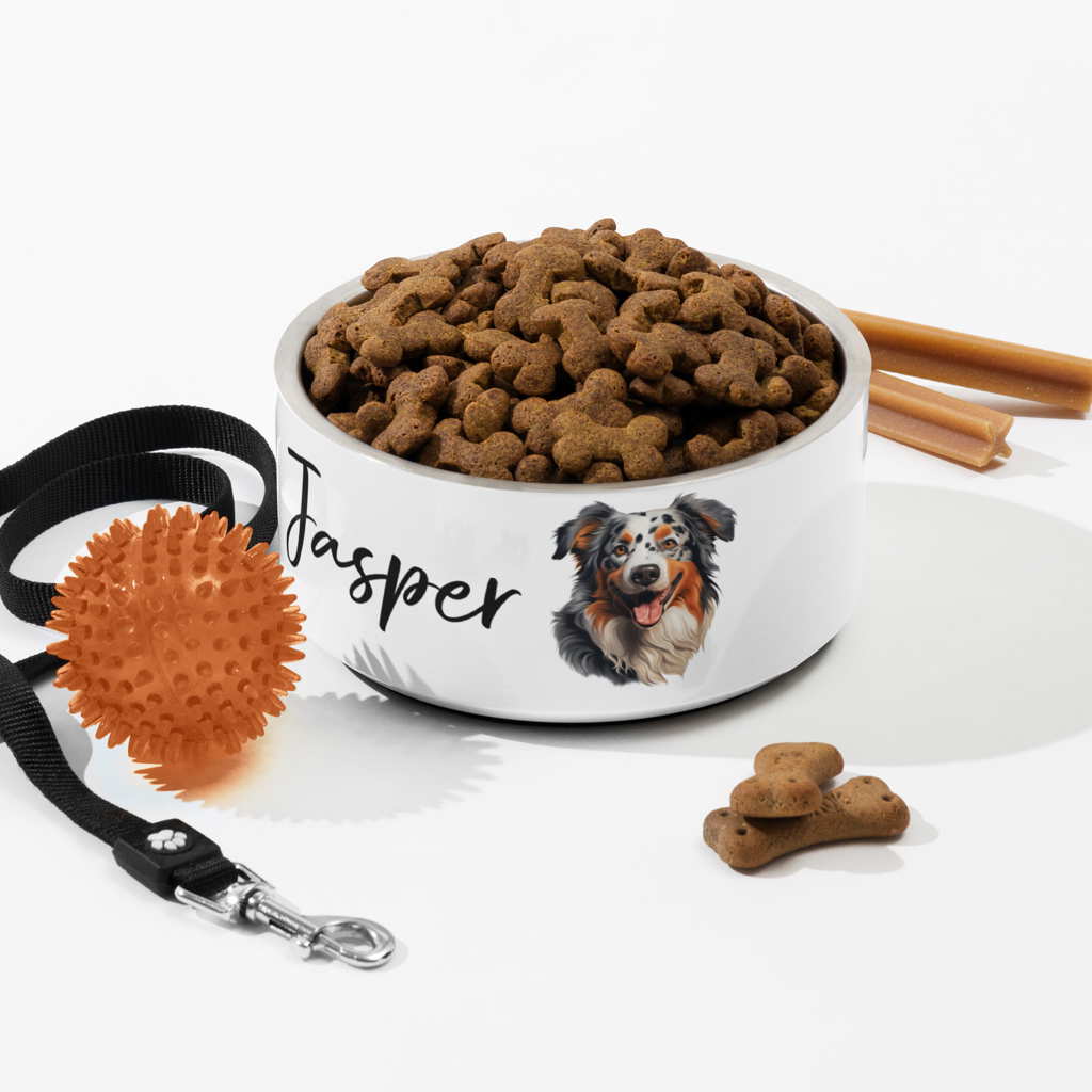 personalized australian shepherd dog bowl
