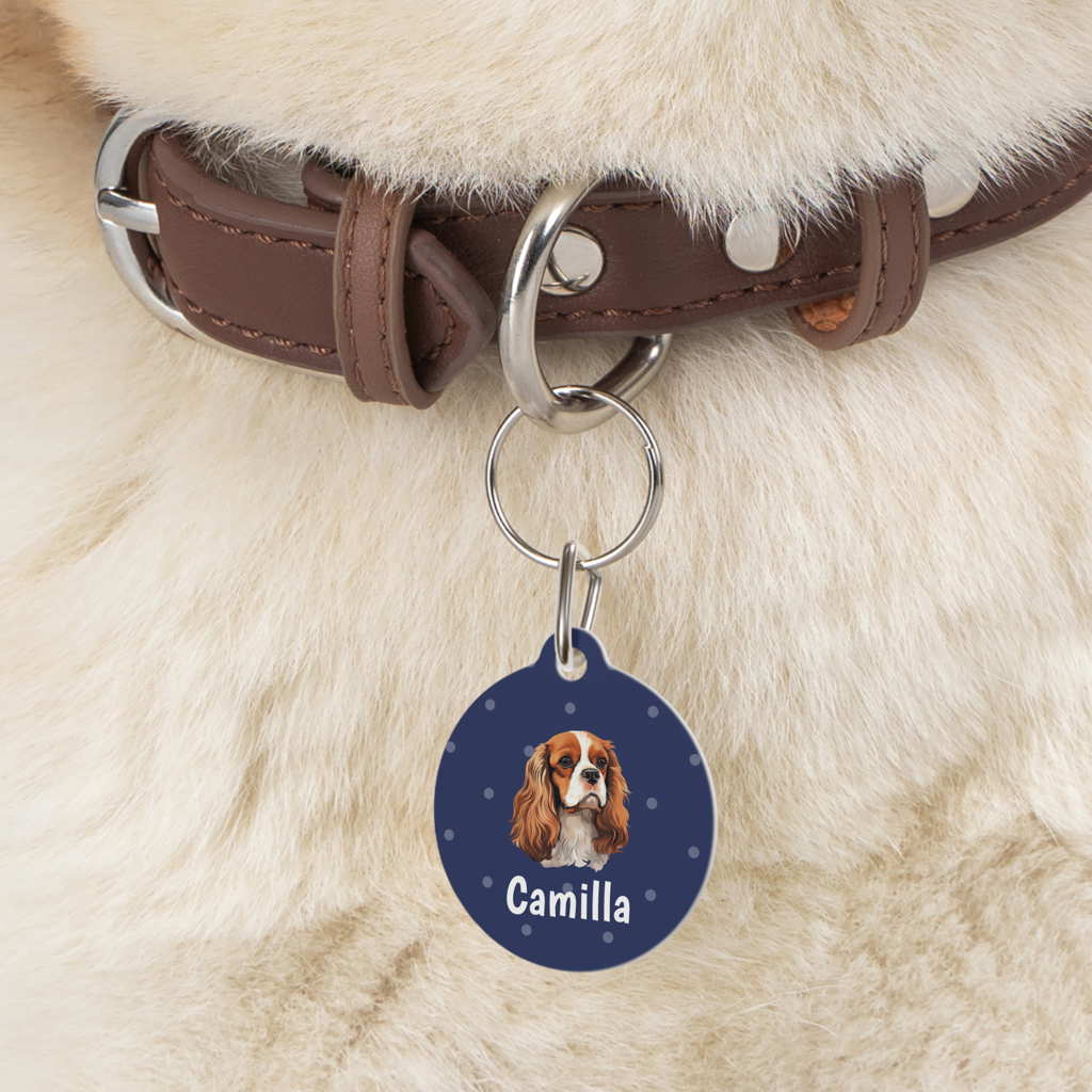 cavalier king charles spaniel personalized dog tag