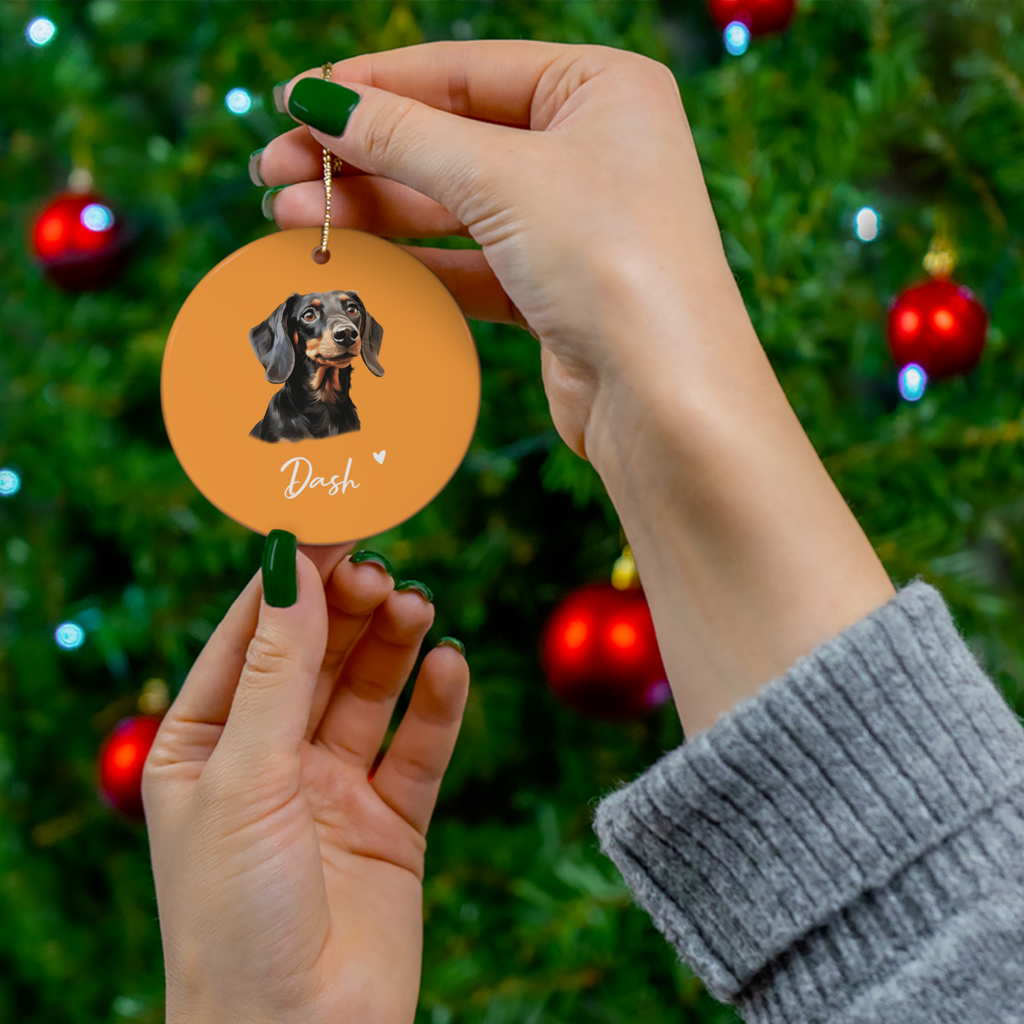 dachshund personalized christmas ornament
