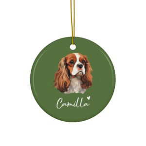 cavalier king charles spaniel personalized christmas ornament