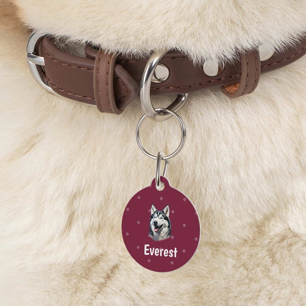 husky personalized dog tag