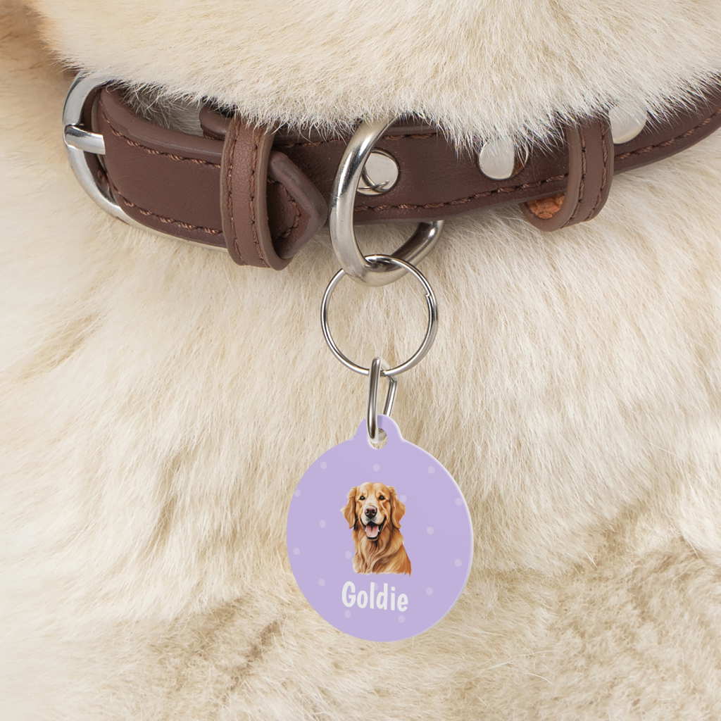 golden retriever personalized dog tag