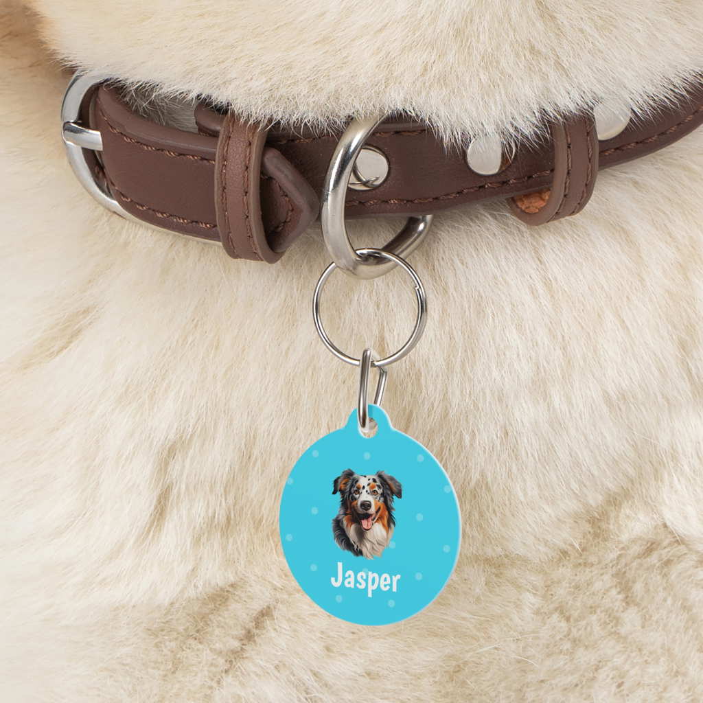australian shepherd personalized dog tag