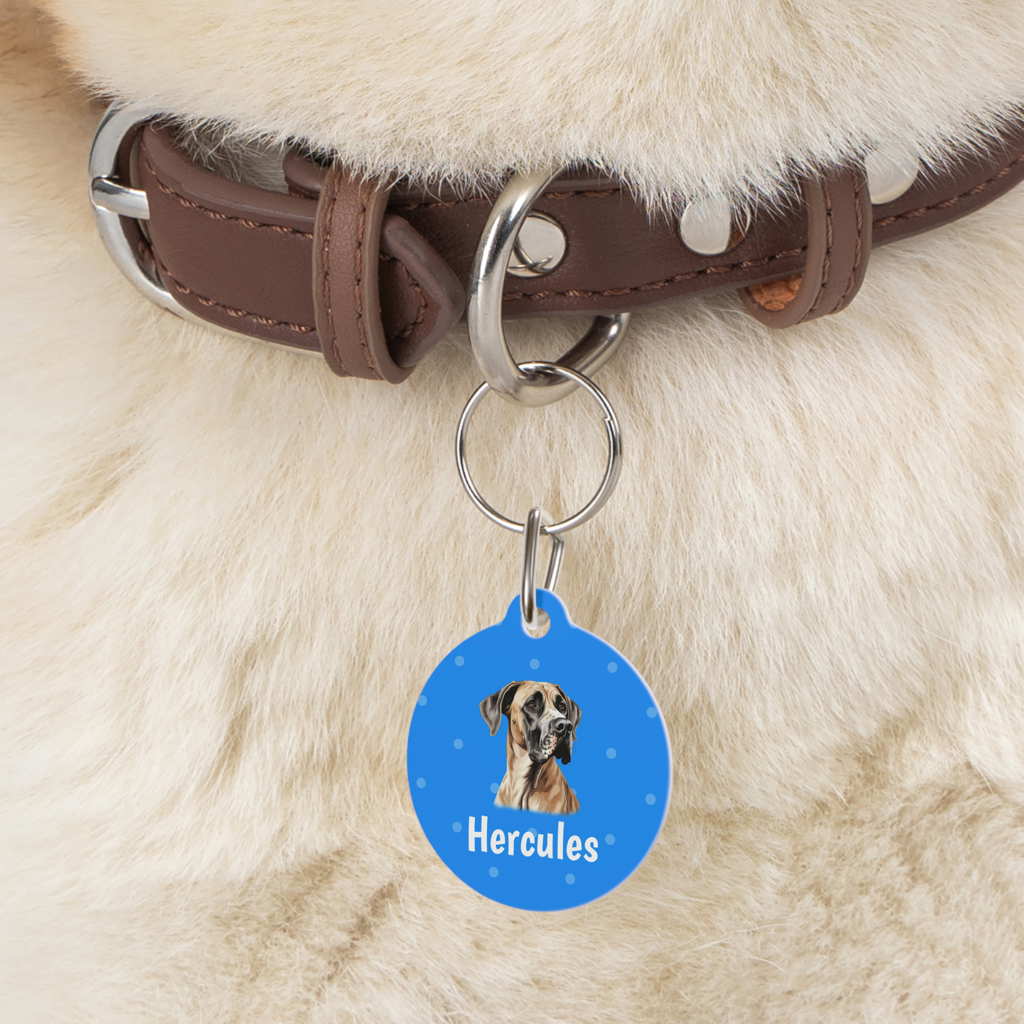 great dane personalized dog tag